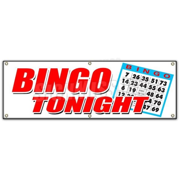 BINGO TONIGHT BANNER SIGN public welcome free cards cash play win
